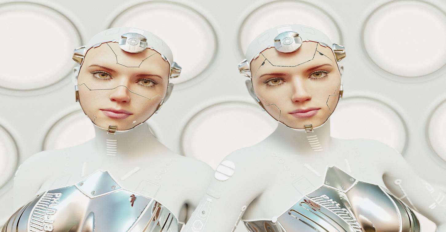 A robot with human face